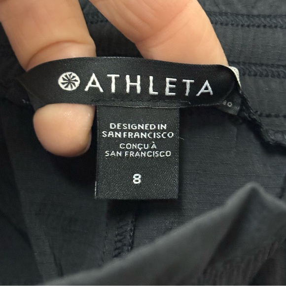 ✨ ATHLETA ✨ Black Trekkie High Rise Parachute Pants Size 8 - Picture 12 of 16
